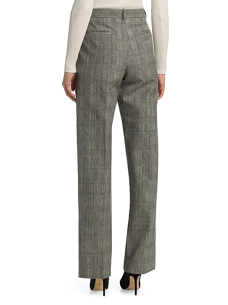 Glen Check Straight-Leg Trousers