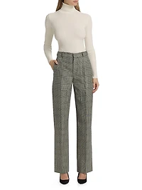 Glen Check Straight-Leg Trousers