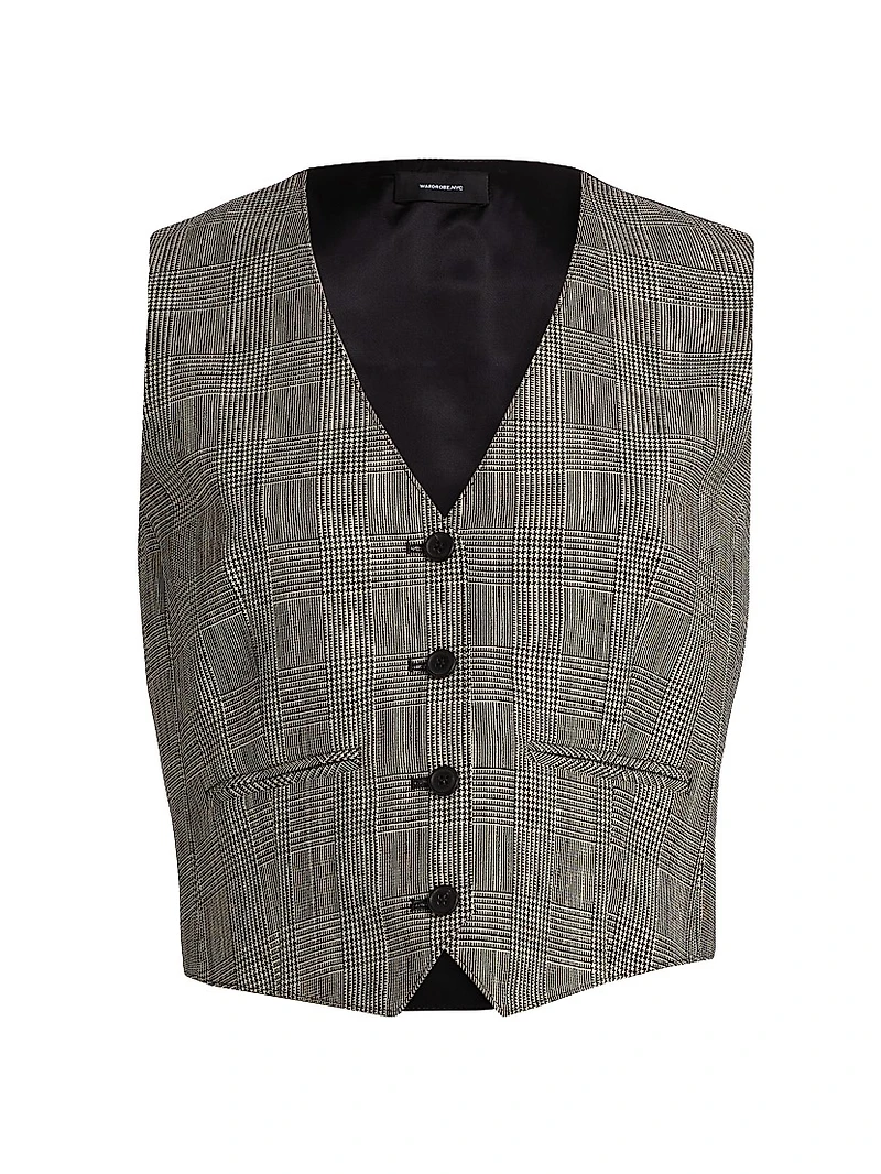 Glen Check Wool Waistcoat
