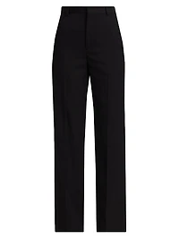 Wool Straight-Leg Trousers