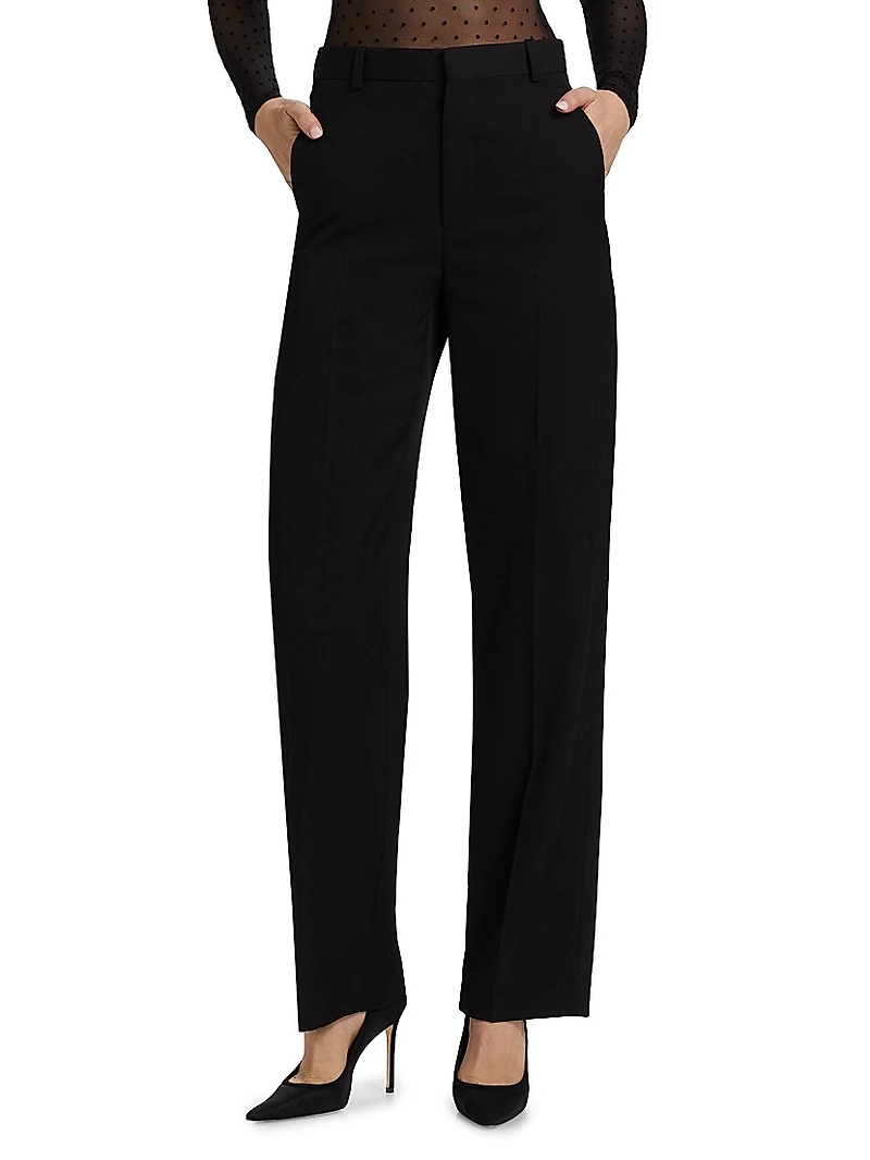 Wool Straight-Leg Trousers