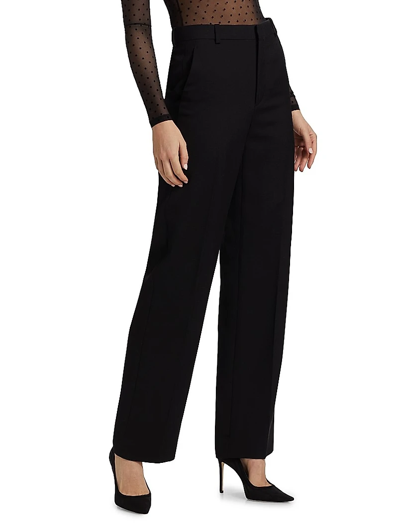 Wool Straight-Leg Trousers