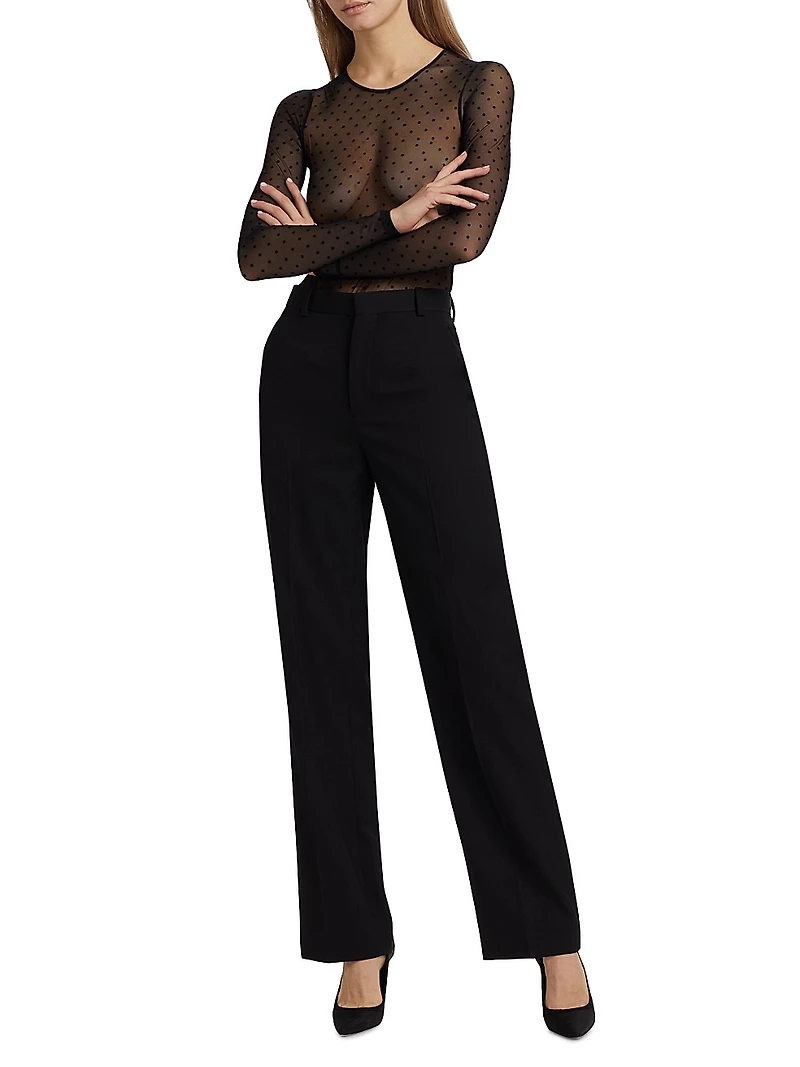 Wool Straight-Leg Trousers
