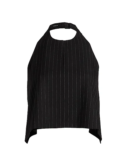 Pinstripe Backless Halter Top