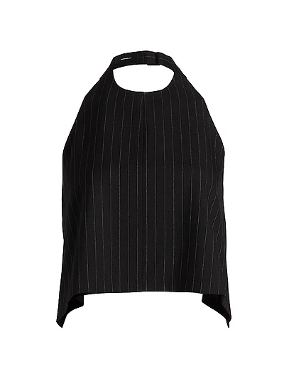 Pinstripe Backless Halter Top