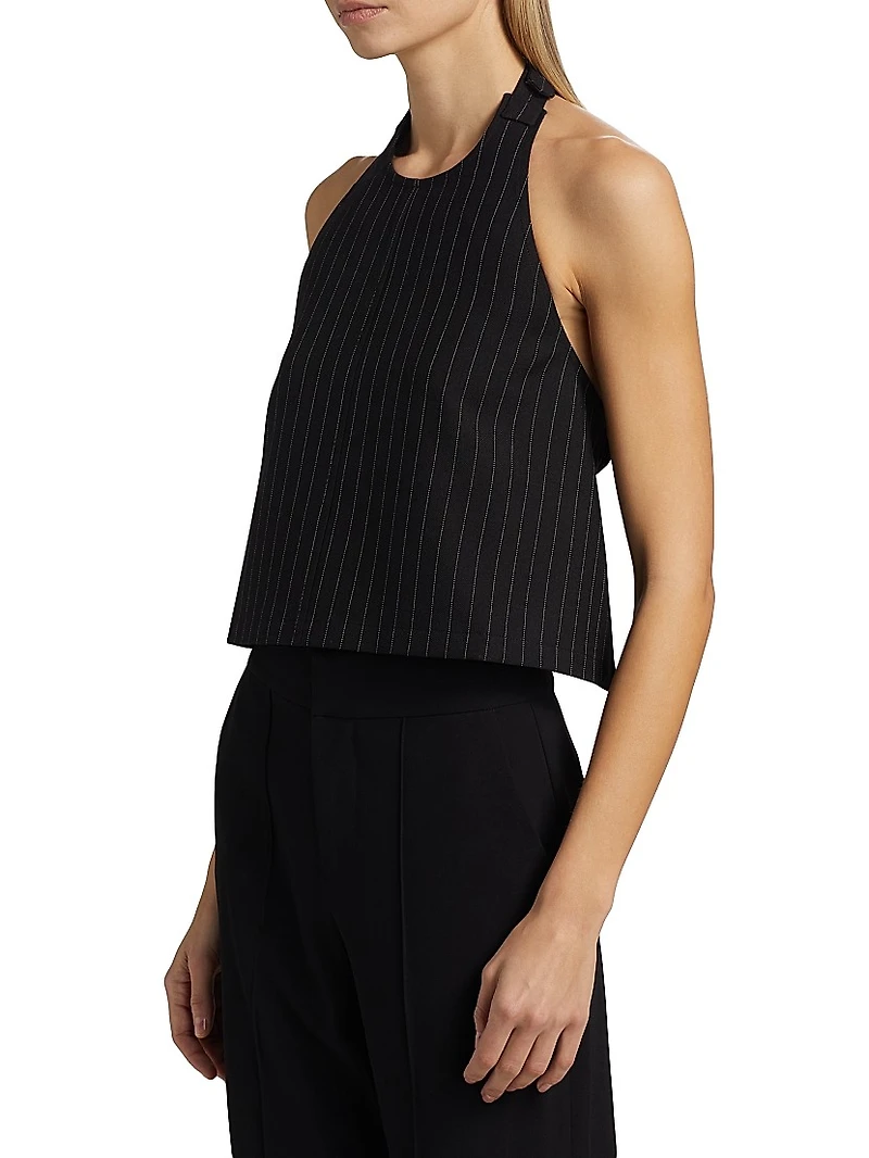 Pinstripe Backless Halter Top