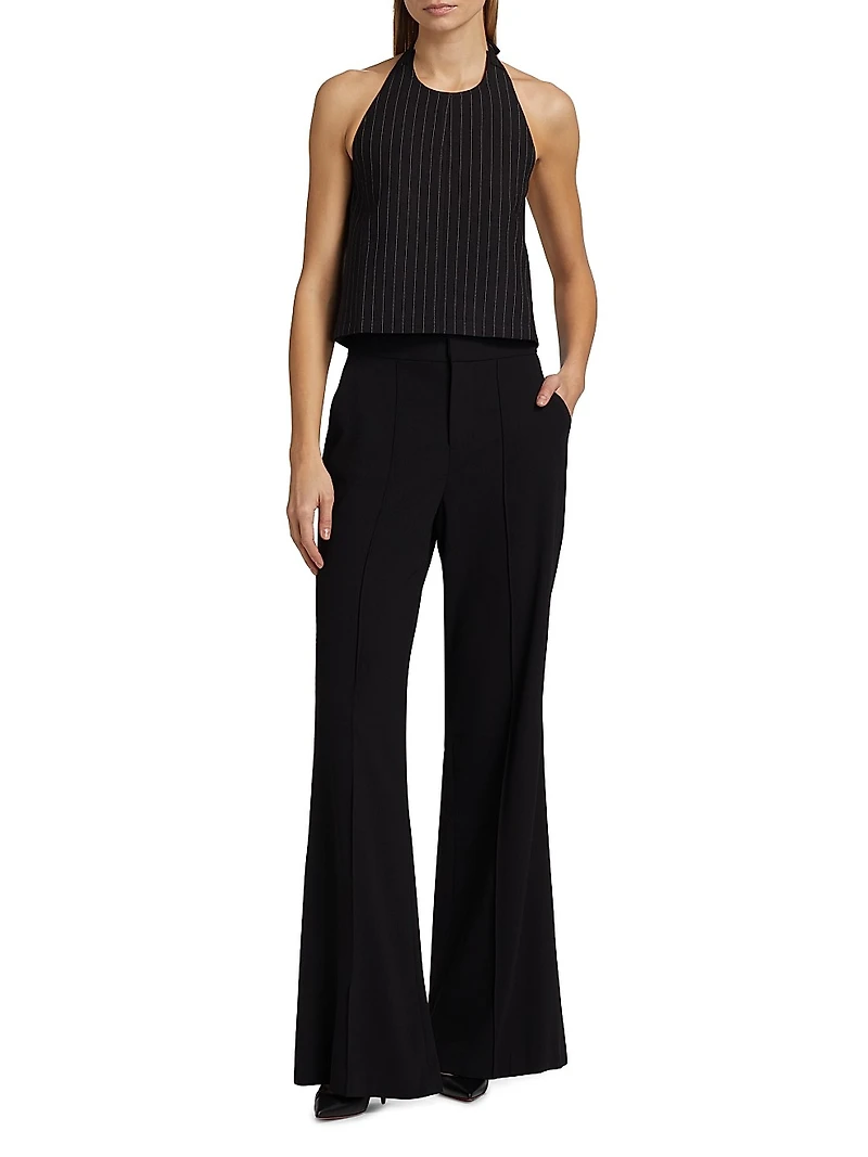 Pinstripe Backless Halter Top