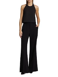 Pinstripe Backless Halter Top