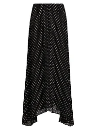 Polka Dot Flared Maxi Skirt