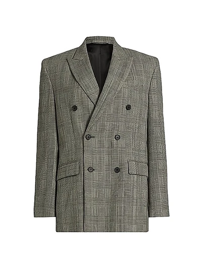 Glen Check Double-Breasted Blazer