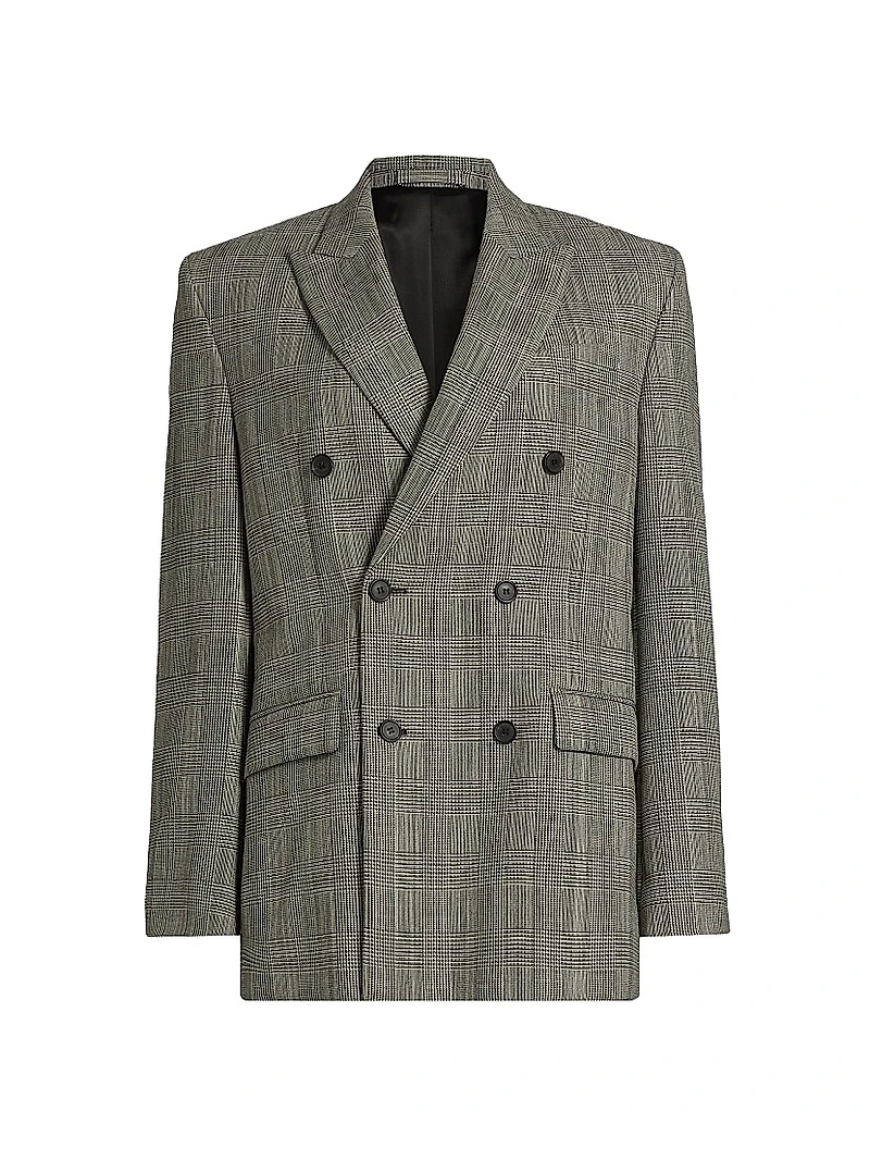 Glen Check Double-Breasted Blazer