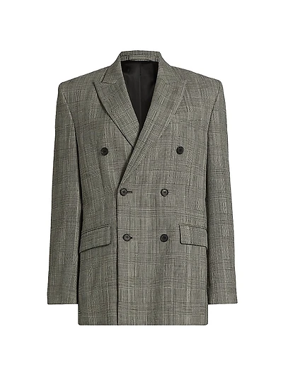 Glen Check Double-Breasted Blazer