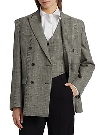 Glen Check Double-Breasted Blazer