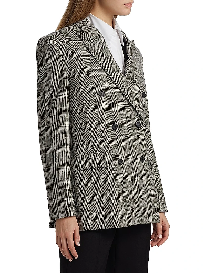 Glen Check Double-Breasted Blazer