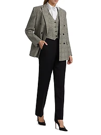 Glen Check Double-Breasted Blazer