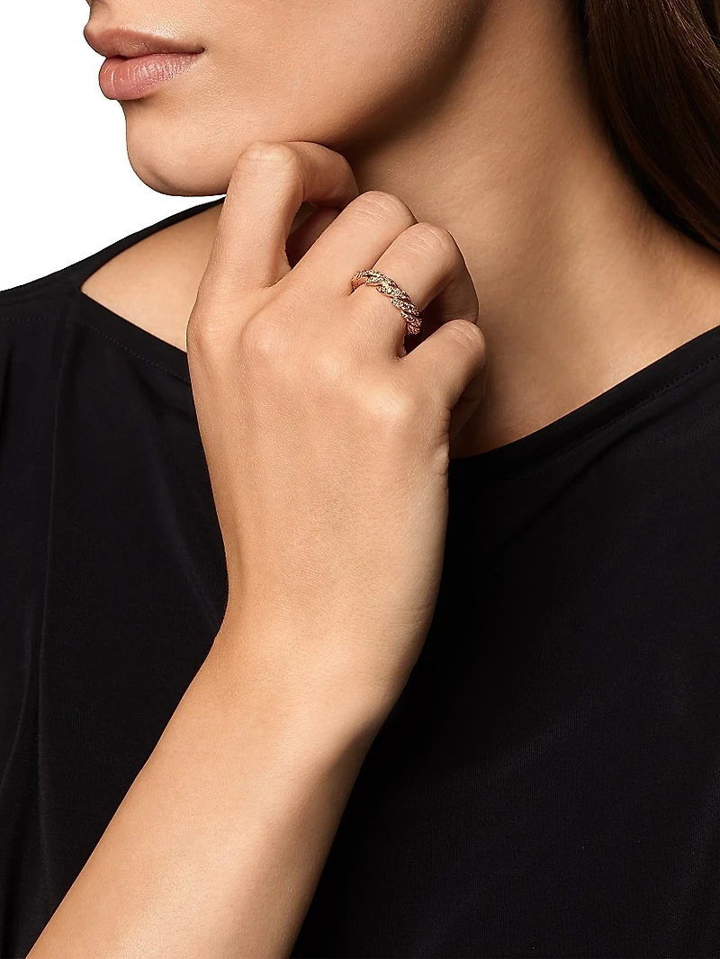 Pavéflex Band Ring 18K Rose Gold