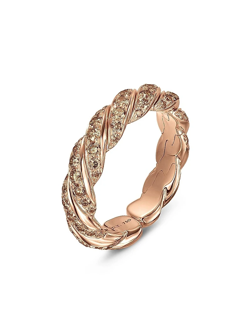 Pavéflex Band Ring 18K Rose Gold