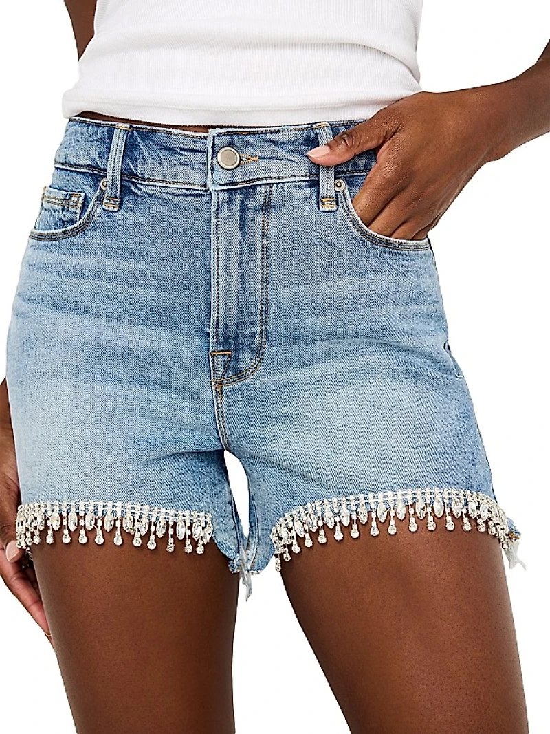 Bombshell Embellished Denim Shorts