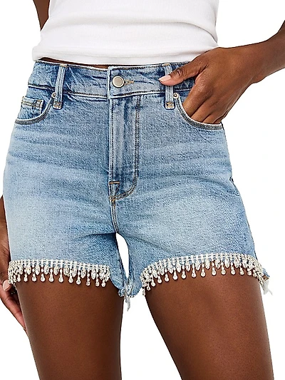 Bombshell Embellished Denim Shorts