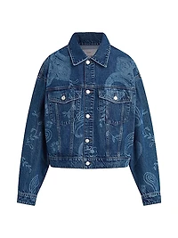 Brea Swing Paisley Trucker Jacket