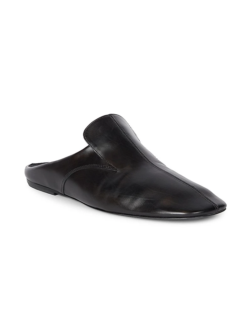 Leather Slip-On Mules