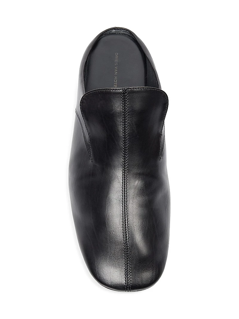 Leather Slip-On Mules