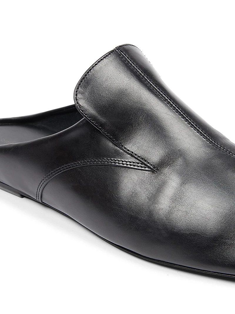 Leather Slip-On Mules