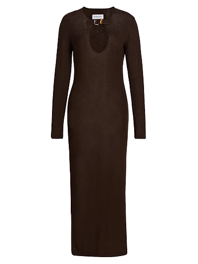 Cirrus Wool-Blend Jersey Midi-Dress
