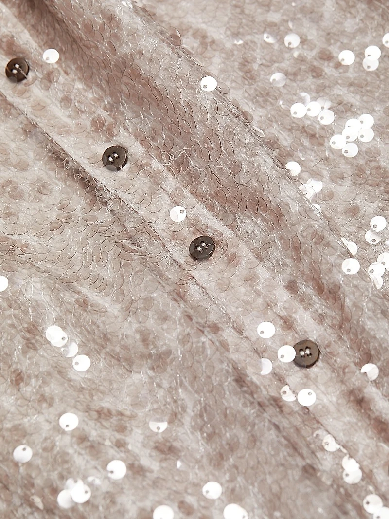 Lore Sequined Long-Sleeve Gown