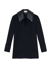 Dante Leather-Collar Minidress