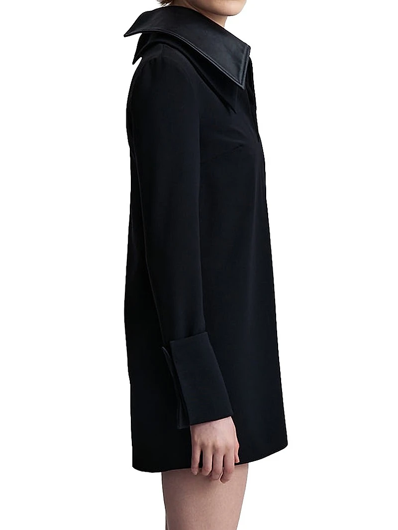 Dante Leather-Collar Minidress