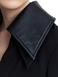 Dante Leather-Collar Minidress