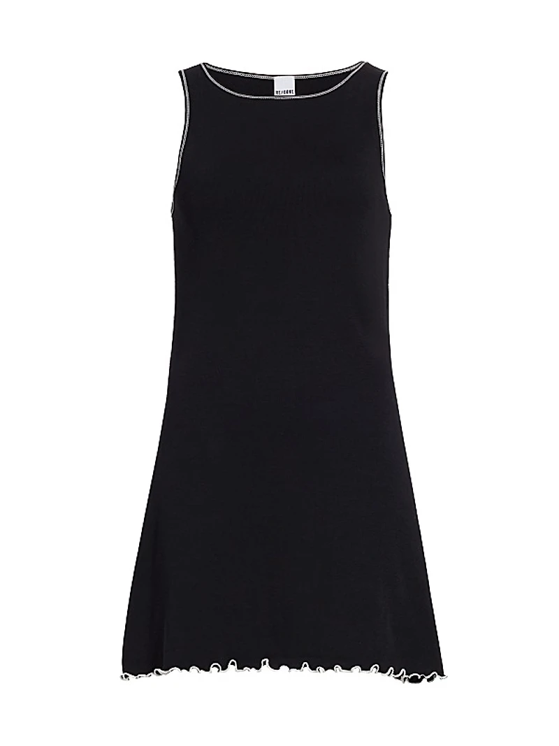 Sporty Contrast Cotton Minidress