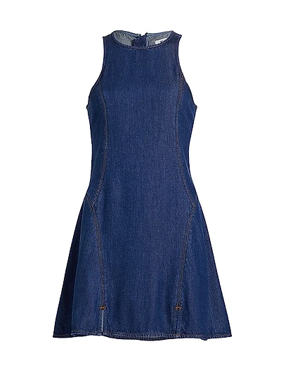 Denim Split-Front Racerback Minidress