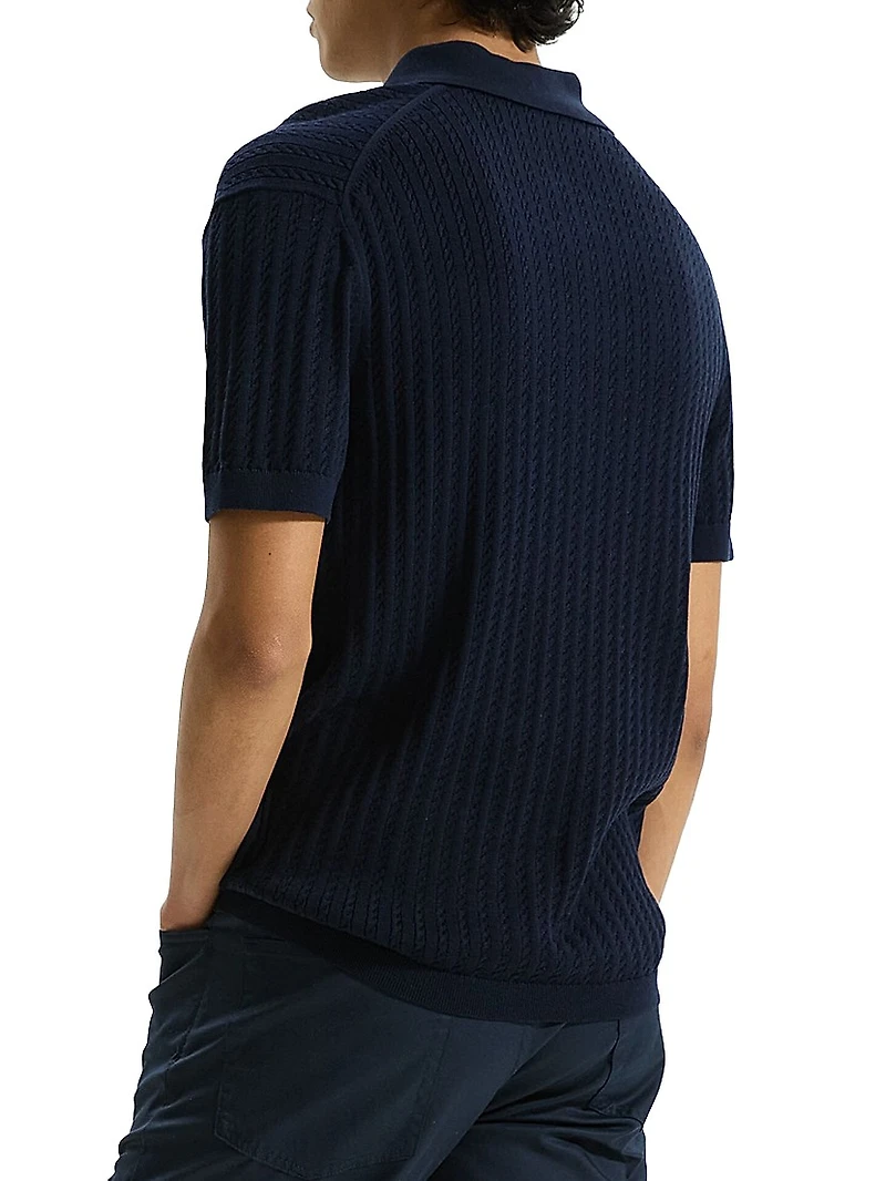 Cable-Knit Polo Shirt