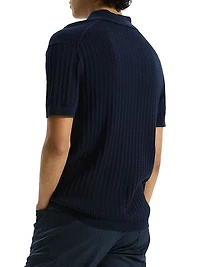 Cable-Knit Polo Shirt