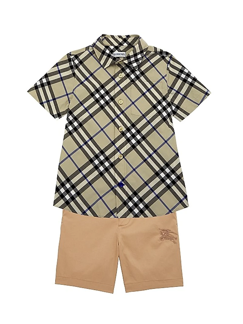 Little Boy's & Boy's Check Short-Sleeve Shirt