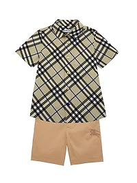 Little Boy's & Boy's Check Short-Sleeve Shirt