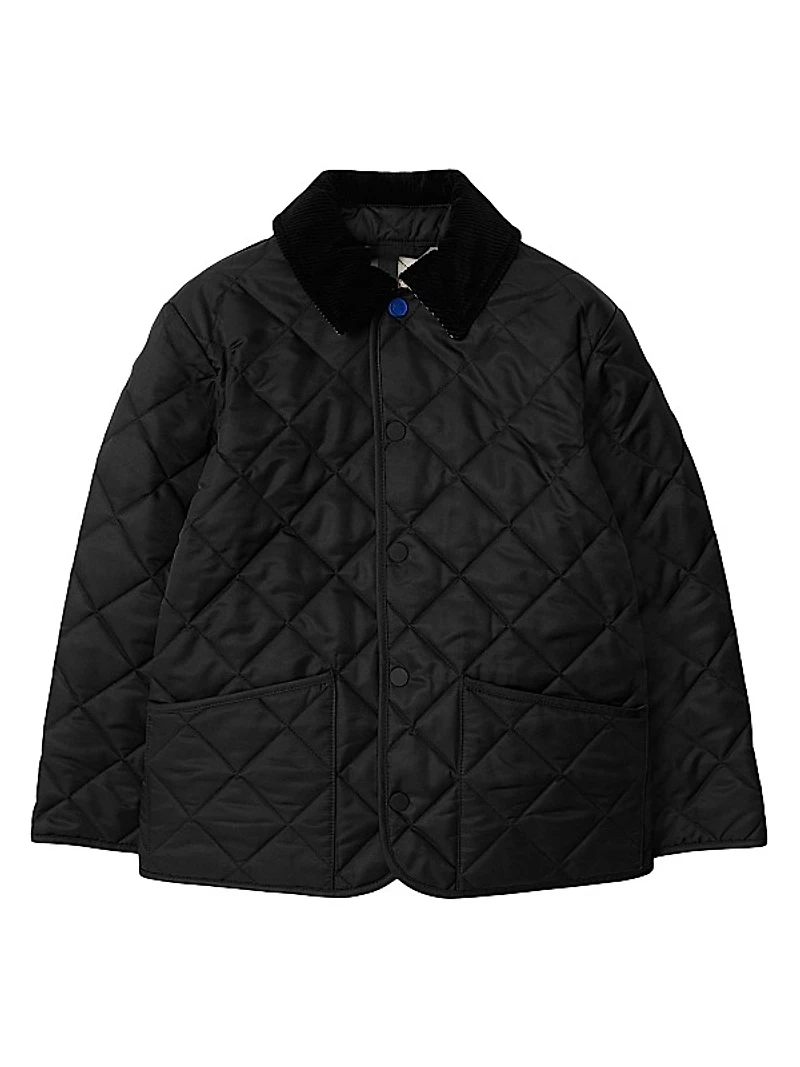 Little Boy's & Boy's Corduroy-Trimmed Quilted Jacket