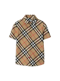 Baby Boy's, Little Boy's & Check Short-Sleeve Shirt