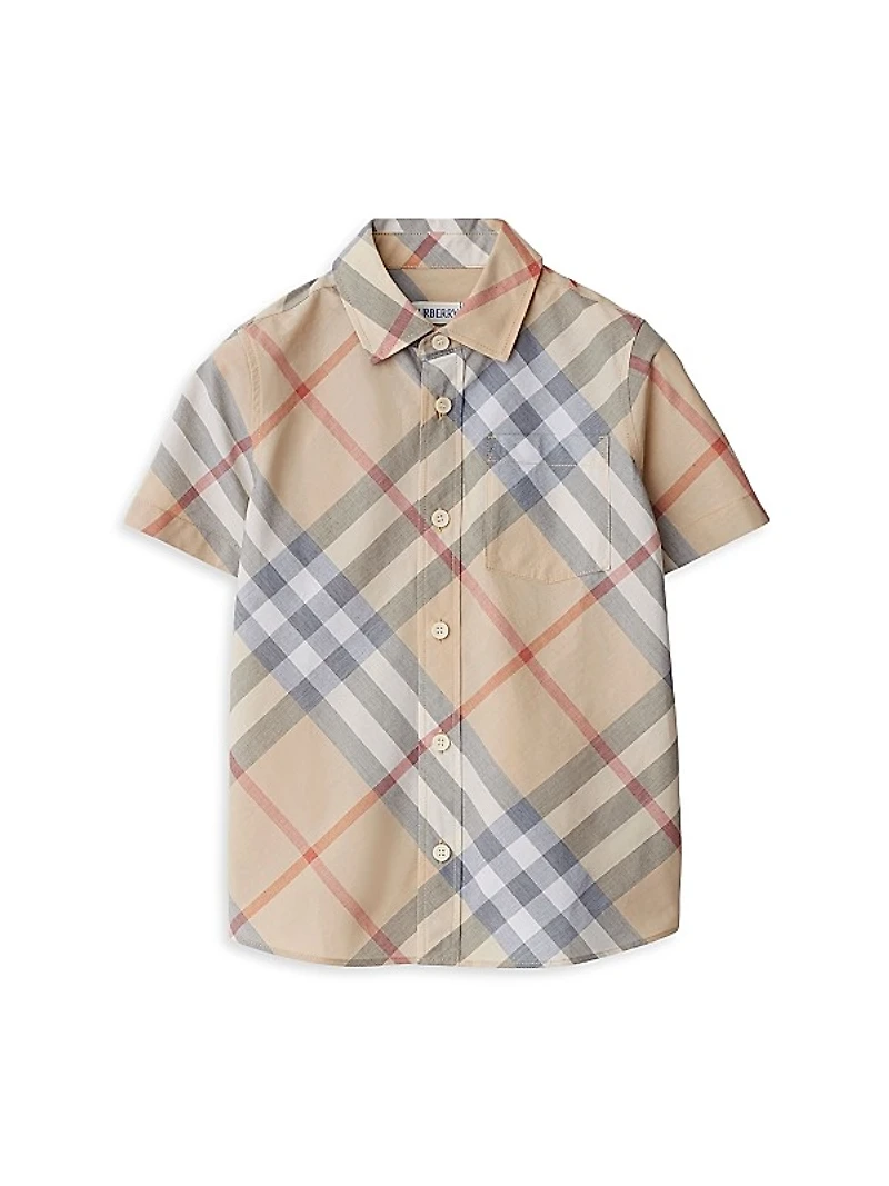 Little Boy's & Boy's Check Short-Sleeve Shirt
