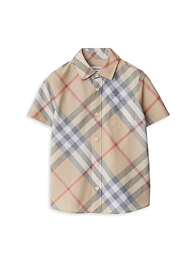 Little Boy's & Boy's Check Short-Sleeve Shirt