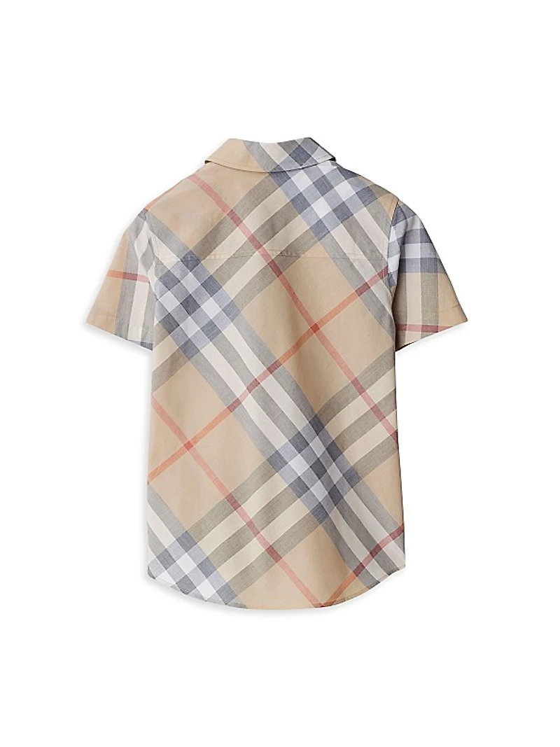 Little Boy's & Boy's Check Short-Sleeve Shirt