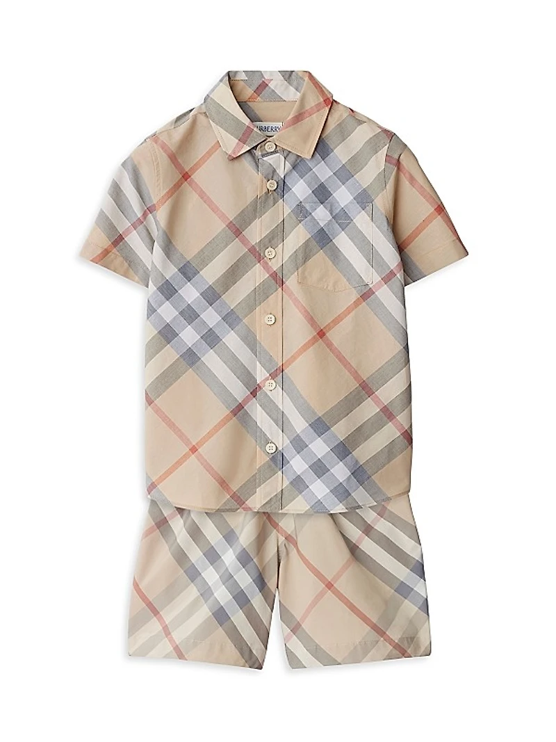 Little Boy's & Boy's Check Short-Sleeve Shirt
