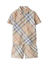 Little Boy's & Boy's Check Short-Sleeve Shirt