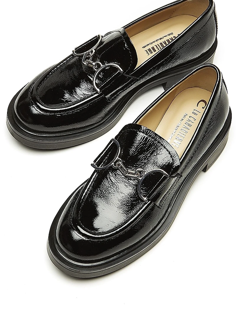 Celine 35MM Horse-bit Patent Leather Loafers