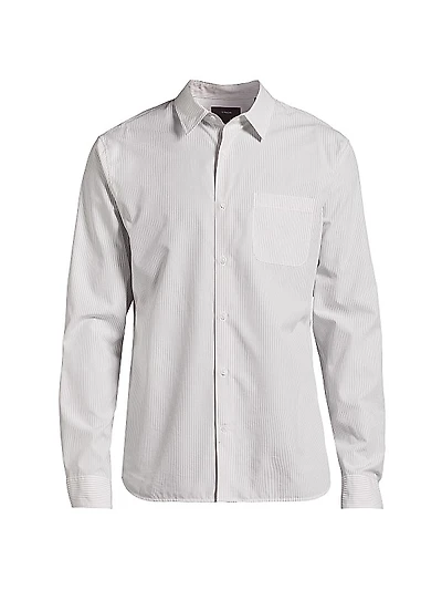 Pinstriped Cotton-Blend Button-Front Shirt