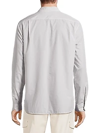 Pinstriped Cotton-Blend Button-Front Shirt