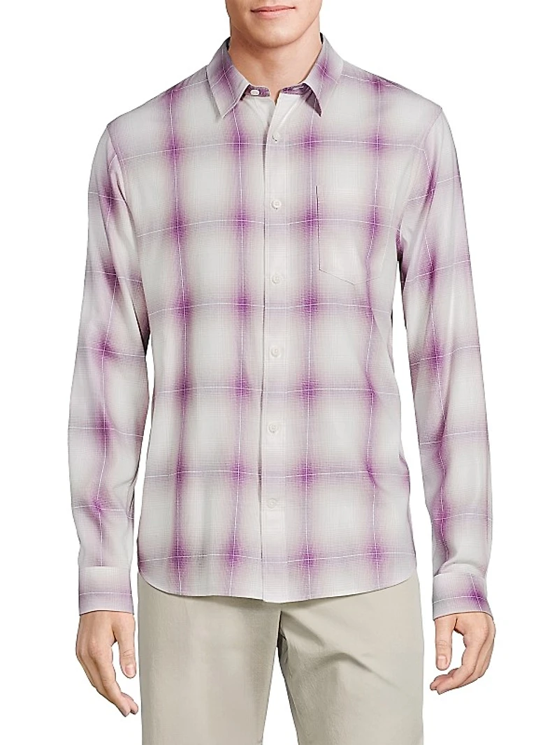 Mirage Plaid Cotton-Blend Shirt
