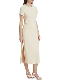 Aurora Cotton-Blend Tucked T-Shirt Dress